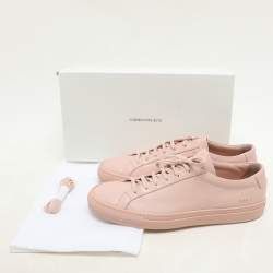 Common Projects Pink Leather Achilles Low Top Sneakers Size 43