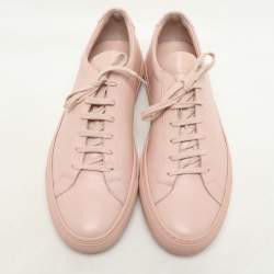 Common Projects Pink Leather Achilles Low Top Sneakers Size 43
