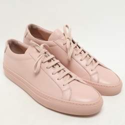 Common Projects Pink Leather Achilles Low Top Sneakers Size 43