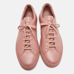 Common Projects Pink Leather Achilles Low Top Sneakers Size 41