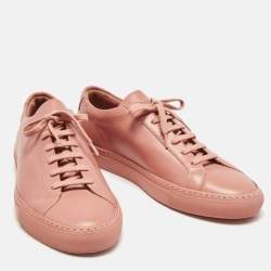 Common Projects Pink Leather Achilles Low Top Sneakers Size 41