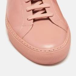 Common Projects Pink Leather Achilles Low Top Sneakers Size 41