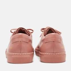 Common Projects Pink Leather Achilles Low Top Sneakers Size 41