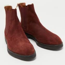 Pre Owned Common Projects Brown Suede Chelsea Boots Size 41