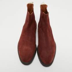 Pre Owned Common Projects Brown Suede Chelsea Boots Size 41