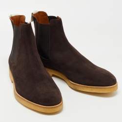 Pre Owned Common Projects Dark Brown Suede Chelsea Boots Size 41