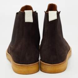 Pre Owned Common Projects Dark Brown Suede Chelsea Boots Size 41