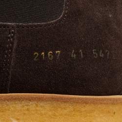Pre Owned Common Projects Dark Brown Suede Chelsea Boots Size 41