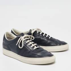 Common Projects Navy Blue Leather Bumby Lace Up Sneakers Size 44