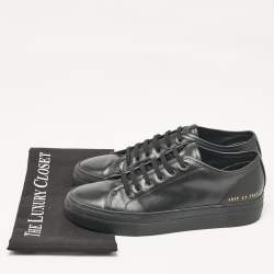 Common Projects Black Leather Achilles Lace Up Sneakers Size 41