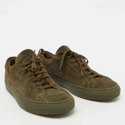 Common Projects Olive Green Suede Achilles Low Top Sneakers Size 41
