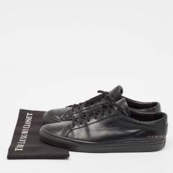 Common Projects Black Leather Achilles Lace Up Sneakers Size 46