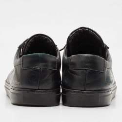 Common Projects Black Leather Achilles Lace Up Sneakers Size 46