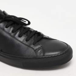 Pre Owned Common Projects Black Leather Achilles Low Top Sneakers Size 44