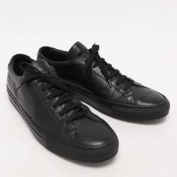 Pre Owned Common Projects Black Leather Achilles Low Top Sneakers Size 44