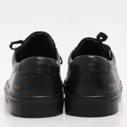 Pre Owned Common Projects Black Leather Achilles Low Top Sneakers Size 44