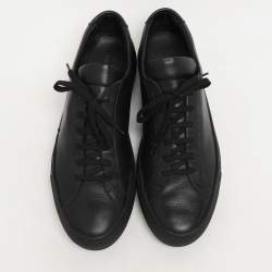 Pre Owned Common Projects Black Leather Achilles Low Top Sneakers Size 44