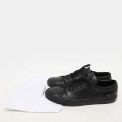 Pre Owned Common Projects Black Leather Achilles Low Top Sneakers Size 44