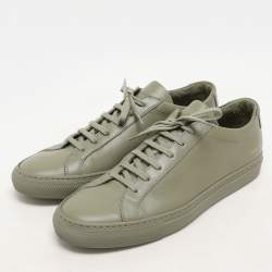 Common Projects Green Leather Achilles Lace Up Sneaker Size 43