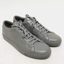 Common Projects Grey Leather Achilles Lace Up Sneaker Size 43