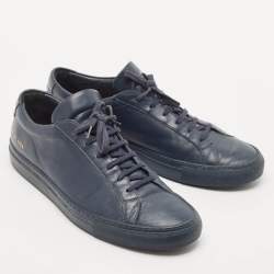 Common Projects Blue Leather Achilles Lace Up Sneakers Size 43