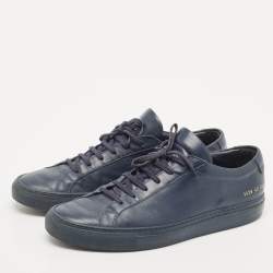 Common Projects Blue Leather Achilles Lace Up Sneakers Size 43
