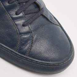 Common Projects Blue Leather Achilles Lace Up Sneakers Size 43