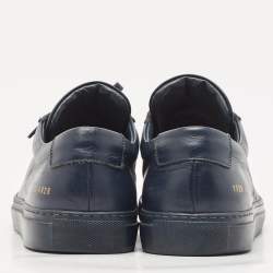 Common Projects Blue Leather Achilles Lace Up Sneakers Size 43