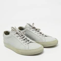 Common Projects Grey Leather Achilles Lace Up Sneaker Size 43