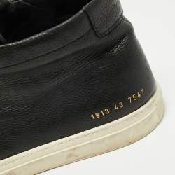 Common Projects Black Leather High Top Sneakers Size 43