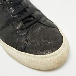 Common Projects Black Leather High Top Sneakers Size 43