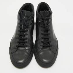 Pre Owned Common Projects Black Leather Achilles High Top Sneakers Size 43