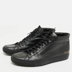 Pre Owned Common Projects Black Leather Achilles High Top Sneakers Size 43