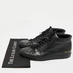 Pre Owned Common Projects Black Leather Achilles High Top Sneakers Size 43