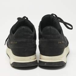 Pre Owned Common Projects Black Nubuck Leather and Suede Track Classic Lace Up Sneakers Size 43