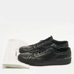 Pre Owned Common Projects Black Leather Achilles Lace Up Sneakers Size 47