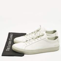 Pre Owned Common Projects White Leather Achilles Lace Up Sneakers Size 47