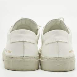 Pre Owned Common Projects White Leather Achilles Lace Up Sneakers Size 47