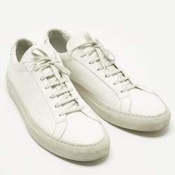 Pre Owned Common Projects White Leather Achilles Lace Up Sneakers Size 47