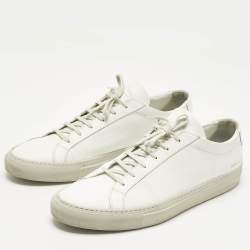 Pre Owned Common Projects White Leather Achilles Lace Up Sneakers Size 47