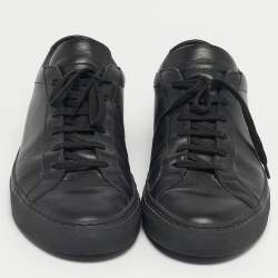 Pre Owned Common Projects Black Leather Lace Up Sneakers Size 43