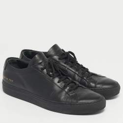 Pre Owned Common Projects Black Leather Lace Up Sneakers Size 43