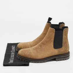 Pre Owned Common Projects Size 41 Brown Nubuck Leather Chelsea Boots
