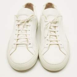Pre Owned Common Projects Achilles Size 43 White Leather Lace Up Sneakers