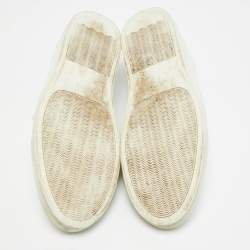 Pre Owned حذاء رياضي كومن بروجيكتز بي بول جلد أبيض برباط بارز مقاس 44