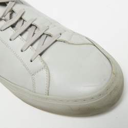 Pre Owned Common Projects Achilles Size 45 Grey Leather Lace Up Sneakers
