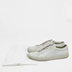 Pre Owned Common Projects Achilles Size 45 Grey Leather Lace Up Sneakers