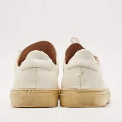 Pre Owned Common Projects Achilles Size 44 White Leather Lace Up Sneakers