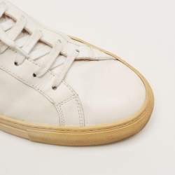 Pre Owned Common Projects Achilles Size 44 White Leather Lace Up Sneakers