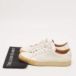 Pre Owned Common Projects Achilles Size 44 White Leather Lace Up Sneakers